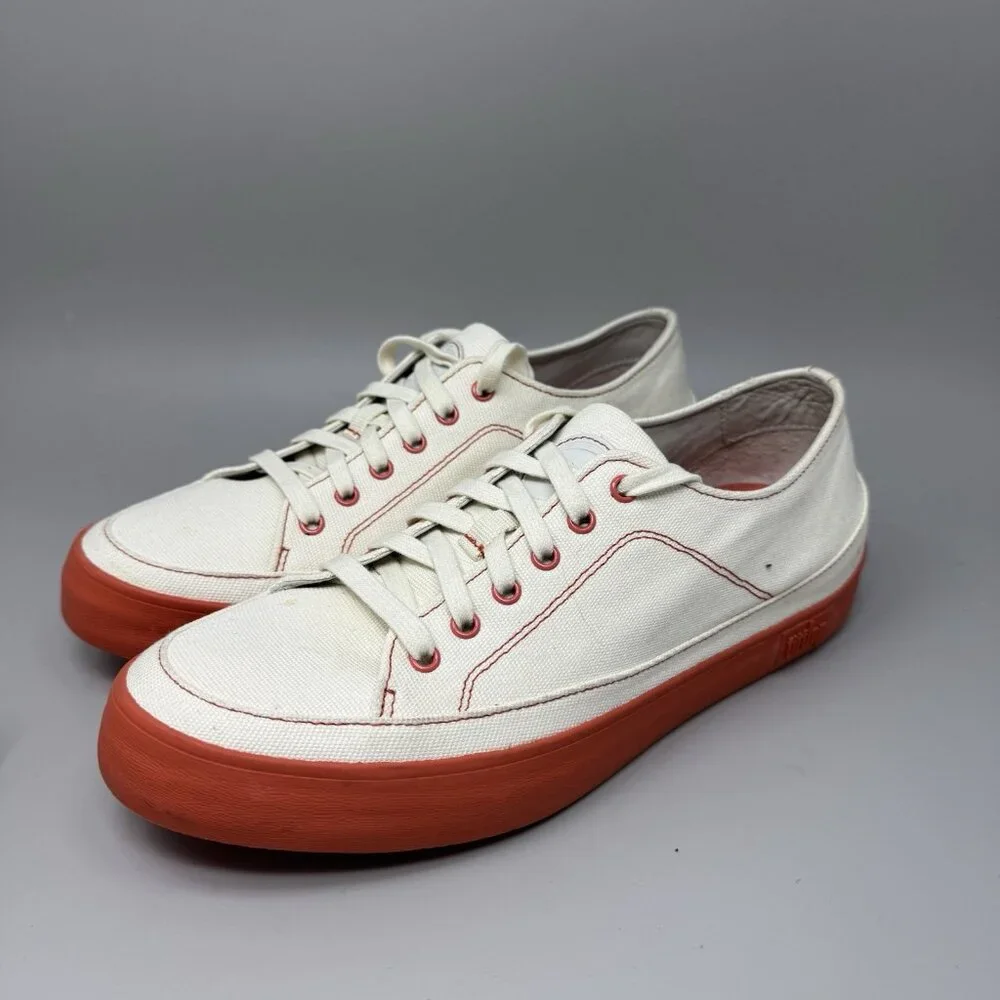 FitFlop Women’s Shoes Super T White Orange Canvas Casual Trainers  Size 10